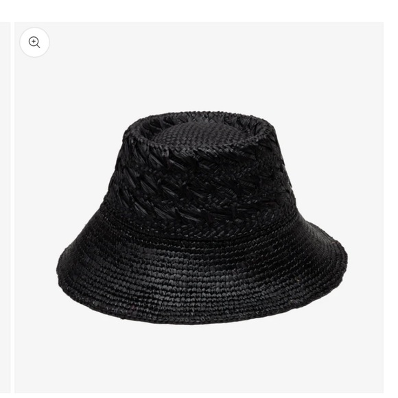 Anthropologie Fina Black raffia hat new without tags - Picture 3 of 9